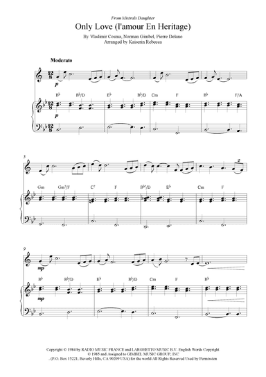 Only Love (l'amour En Heritage) (arr. Kaiserin Rebecca)