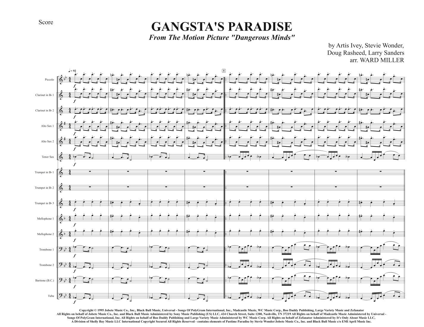 Gangsta's Paradise (arr. Ward Miller)
