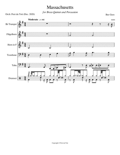 Massachusetts (the Lights Went Out) (arr. Peet du Toit)