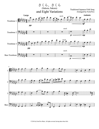 Sakura, Sakura and Eight Variations for Trombone Quartet (arr. ForteTwo)