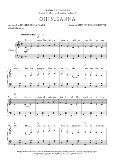 Oh! Susanna (arr. Danilo "Daca" Alves)