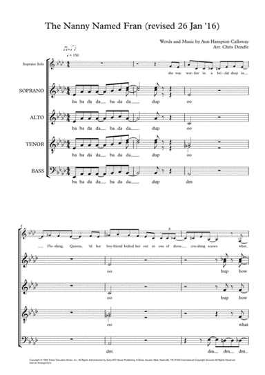 The Nanny Named Fran (arr. Chris Dendle)