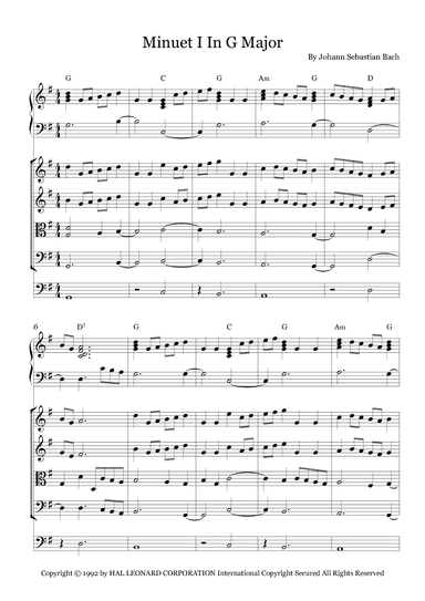 Minuet I In G Major (arr. Fernanda Moura)