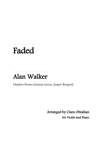 Faded (arr. Clara Obsidian)