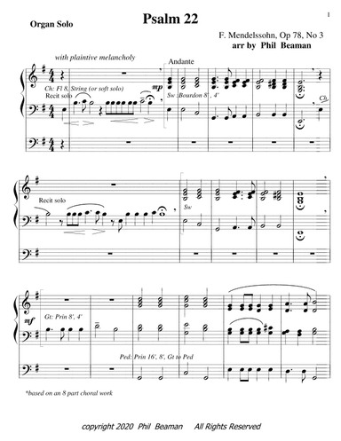 Psalm 22 - Mendelssohn-organ solo (arr. Phil Beaman)