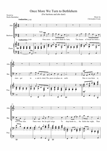 Once More We Turn to Bethlehem (Alto & Bar duet)