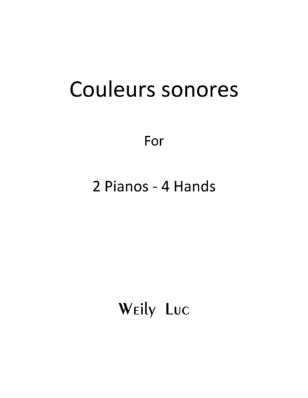 "Couleurs sonores" for two pianos four hands