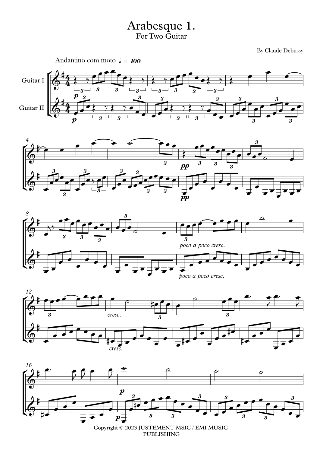 Arabesque No. 1 (debussy) (arr. Igor Ferreira)