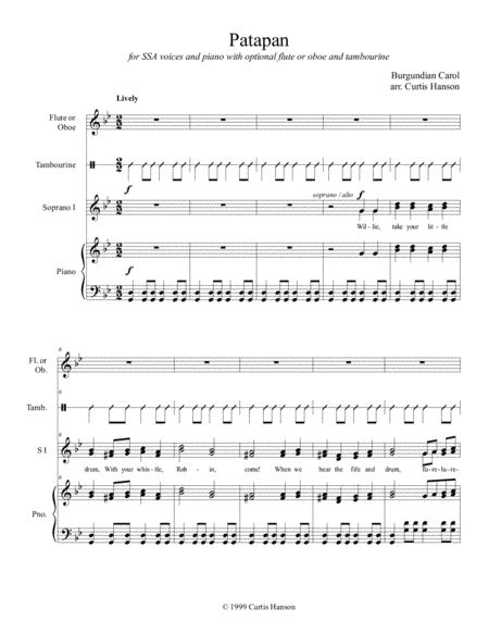 Patapan (SSA) (arr. Curtis Hanson)