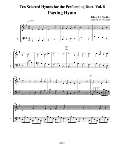 Ten Selected Hymns for the Performing Duet, Vol. 8 - oboe and bassoon (arr. Kenneth D. Friedrich)