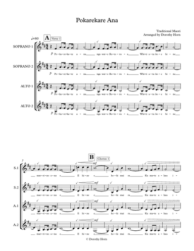 Pokarekare Ana (arr. Dorothy Horn)