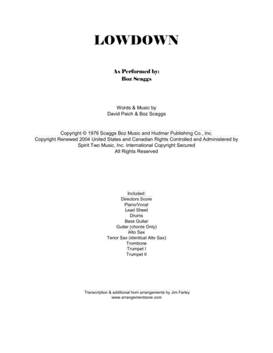 Lowdown (arr. Jim Farley www.arrangementsone.com)