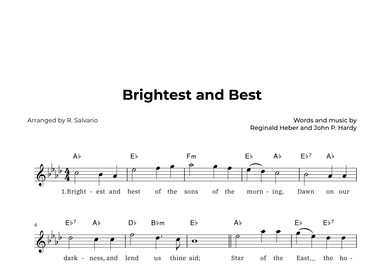 Brightest and Best (Key of A-Flat Major) (arr. R. Salvario)