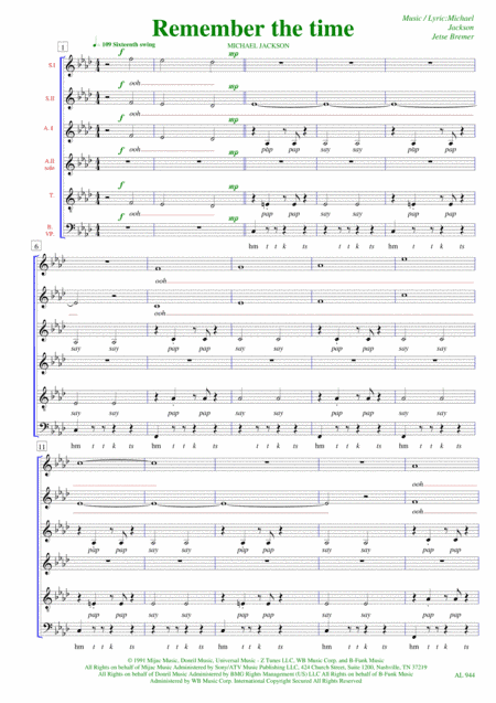 Remember The Time (arr. Jetse Bremer)