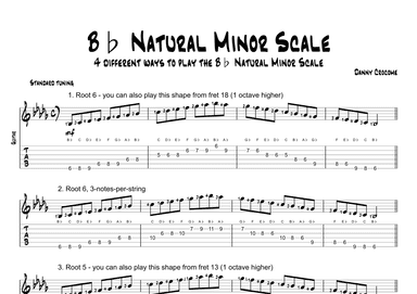 Bb Natural Minor Scale (4 Ways to Play)