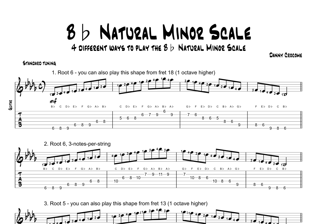 Bb Natural Minor Scale (4 Ways to Play)