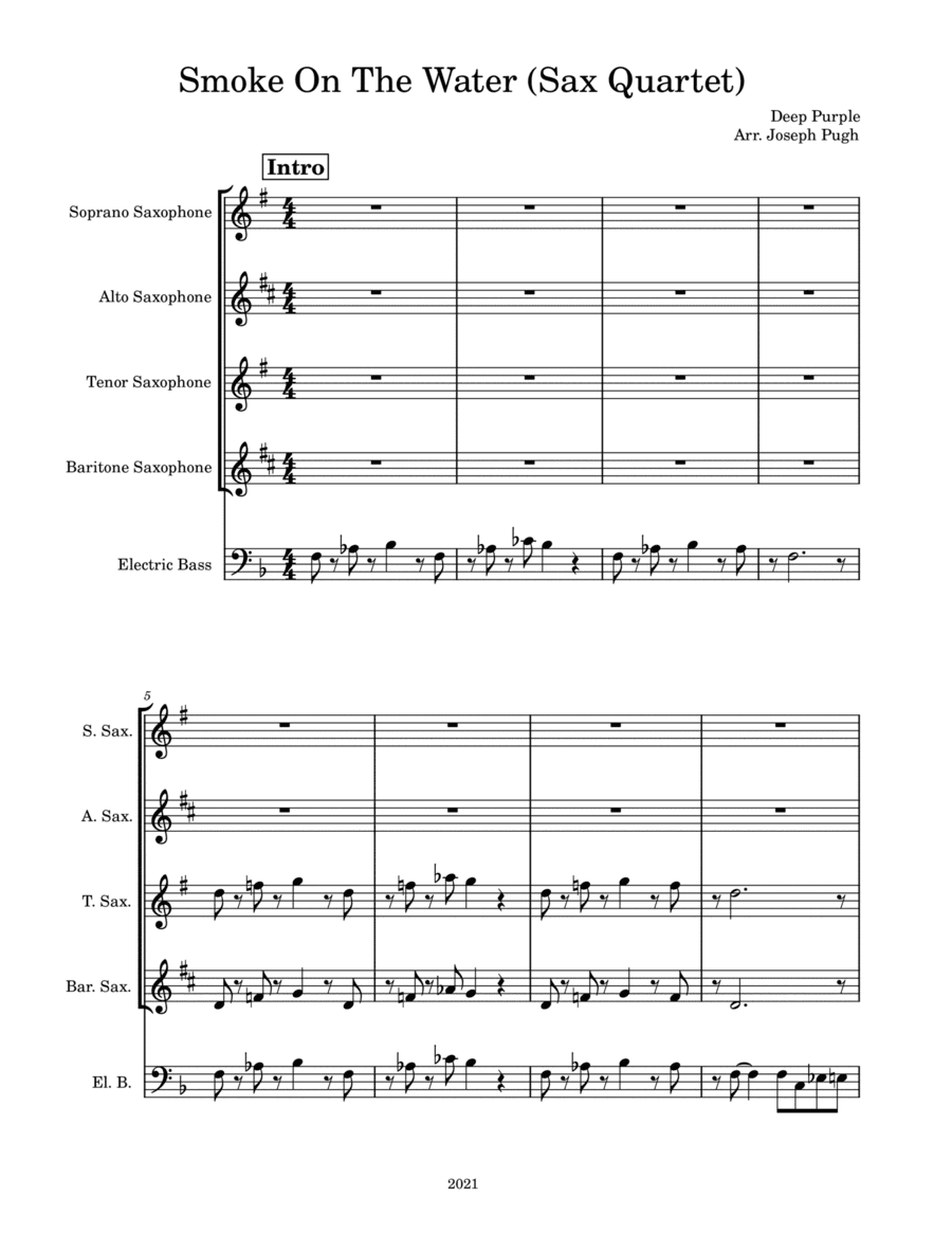 Smoke On The Water (arr. Joseph Pugh)
