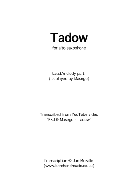 Tadow (arr. Jon Melville)