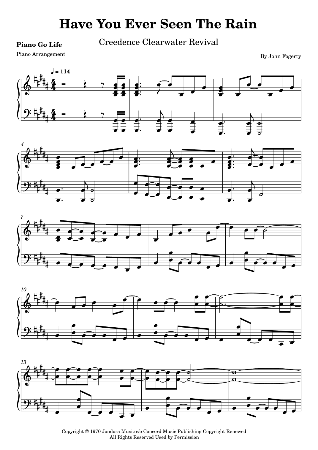 Have You Ever Seen The Rain? (arr. Piano Go Life)