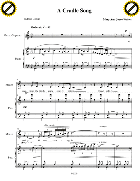 A Cradle Song (poem by Padriac Colum)