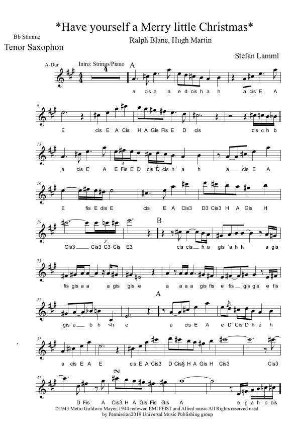 Have Yourself A Merry Little Christmas (arr. Stefan Lamml)
