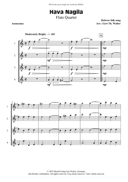 Hava Nagila (arr. Gert Th. Walter)