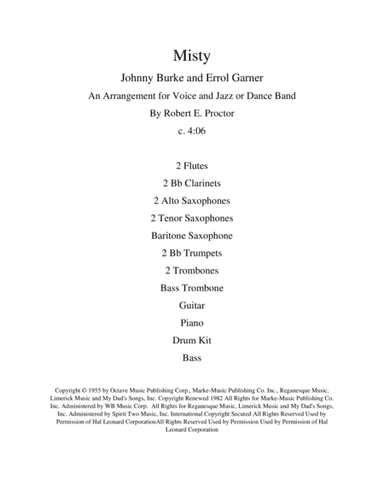 Misty (arr. Robert E. Proctor)