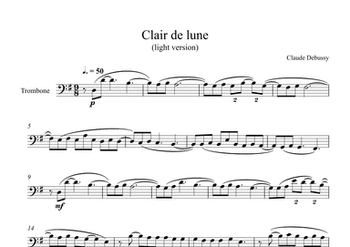Clair de lune - Claude Debussy (Trombone) (arr. Digital Book Music)