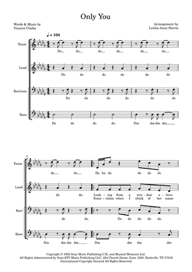 Only You (arr. Lesley Anne Harris)