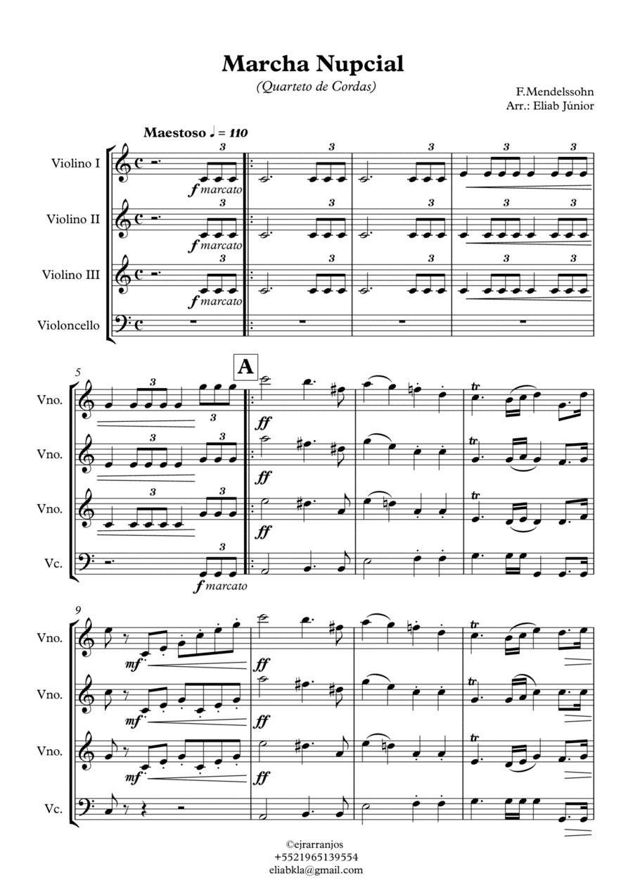 Marcha Nupcial P/Cordas (arr. Eliab Soares De Oliveira Júnior)