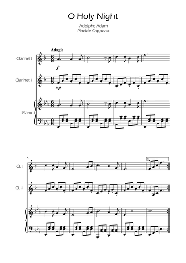 O Holy Night - Clarinet Duet w/ Piano (arr. Ygor Nunes)