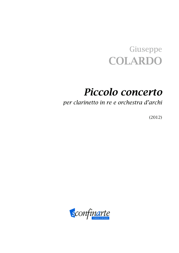 Giuseppe Colardo: PICCOLO CONCERTO (ES 873) - Score Only