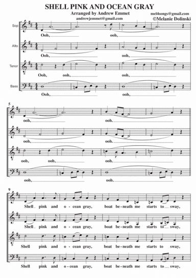 Shell Pink And Ocean Gray A Cappella SATB