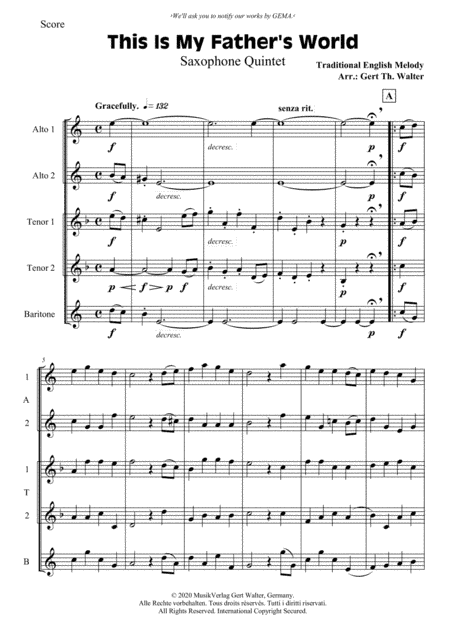 This Is My Father's World (arr. Gert Th. Walter)