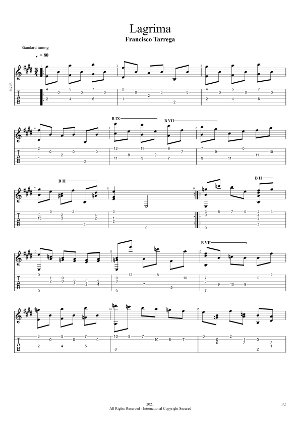 Lagrima (arr. Edina Balczo)