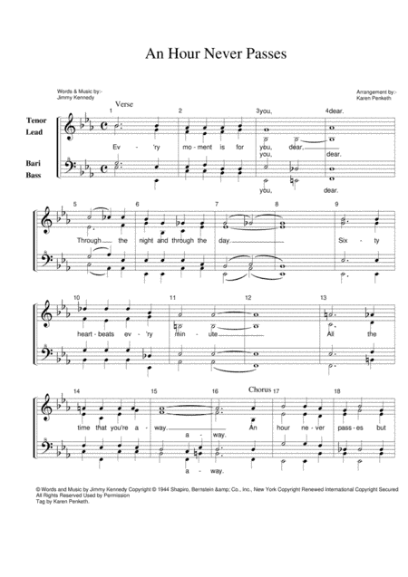 An Hour Never Passes (arr. Karen Penketh)