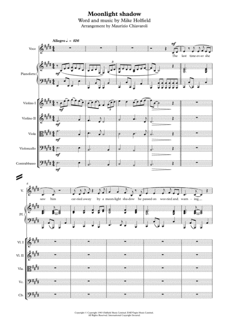Moonlight Shadow (arr. Maurizio Chiavaroli)