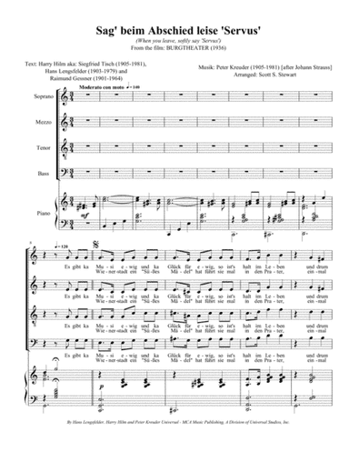 Sag Beim Abschied Leise "servus" (arr. Scott S. Stewart)