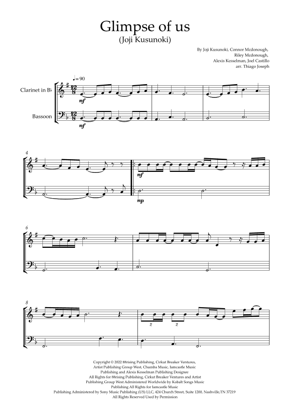 Glimpse Of Us (arr. Thiago Joseph)