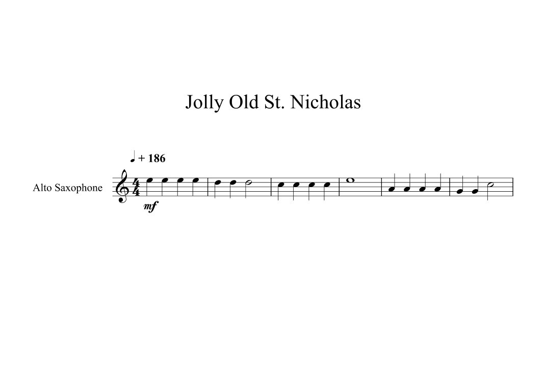 Jolly Old St. Nicholas (Alto Sax) (arr. Digital Book Music)