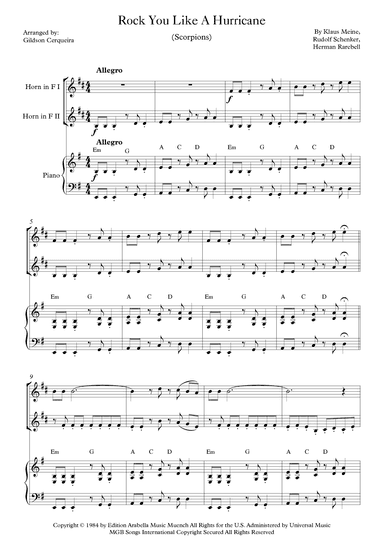 Rock You Like A Hurricane (arr. Gildson Cerqueira)