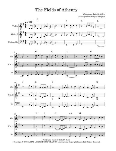 The Fields Of Athenry (arr. Gary H Arrington)