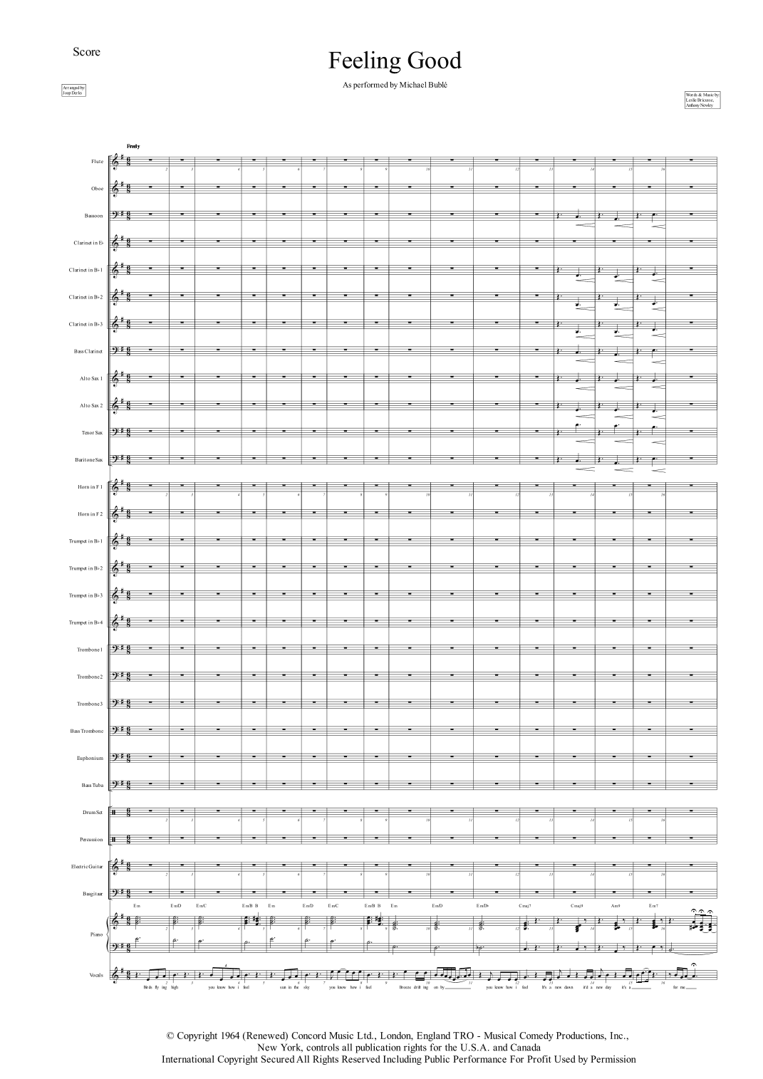 Feeling Good (arr. Joop Derks)