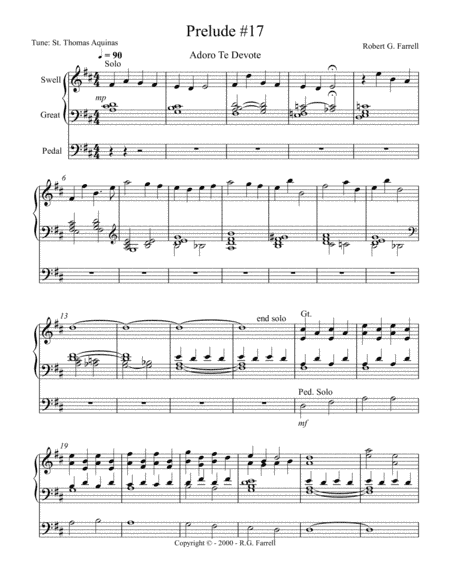 Organ Prelude #17 (arr. Robert G. Farrell)