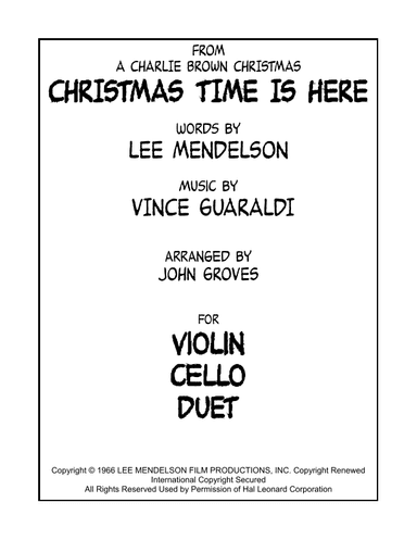 Christmas Time Is Here (arr. John Groves)