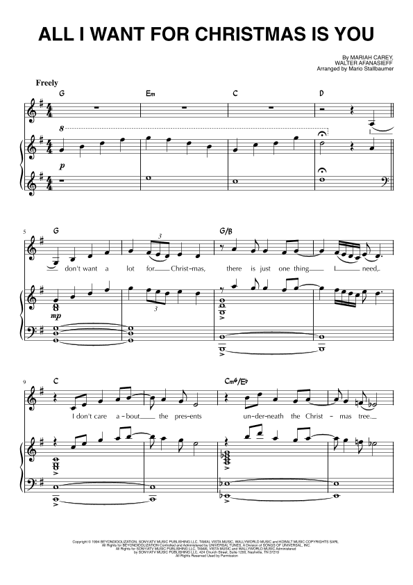 All I Want For Christmas Is You (arr. Mario Stallbaumer)