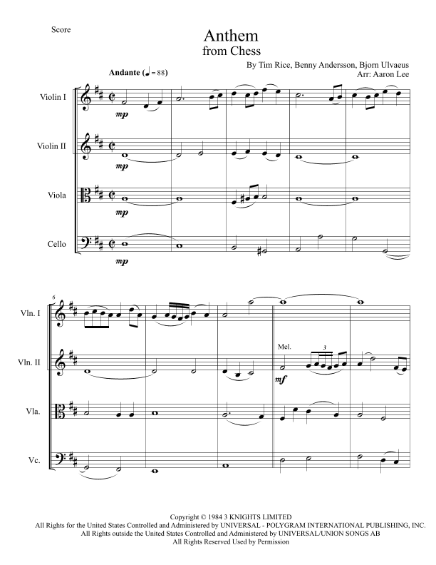 Anthem (arr. Aaron Lee)