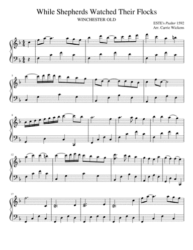 While Shepherds Watched Their Flocks By Night (arr. Carrie Wickens)