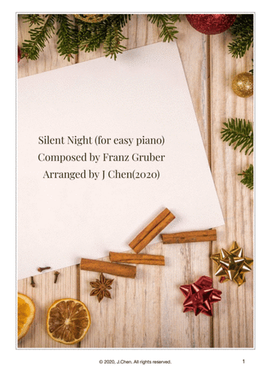 Silent Night ( for easy piano) (arr. J.Chen)