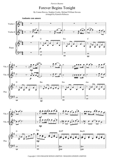 Forever Begins Tonight (arr. Kaiserin Rebecca)